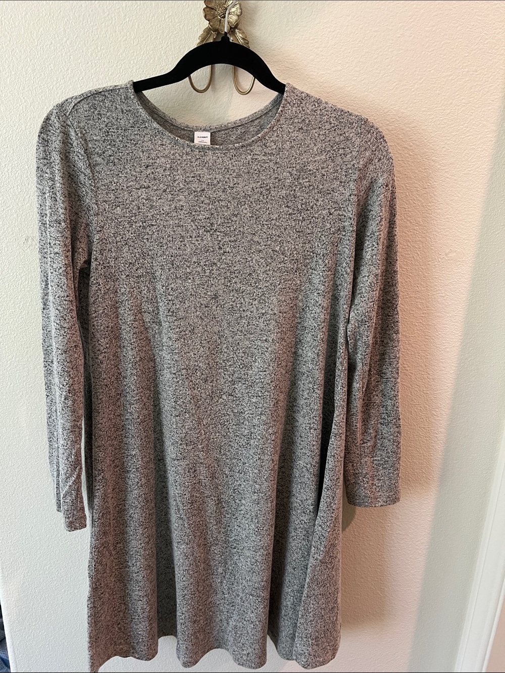 Old Navy Gray Long Sleeve Swing Tunic Dress